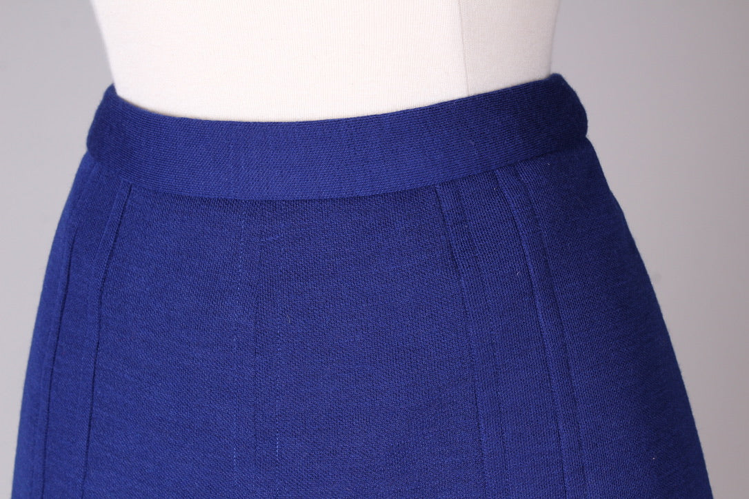 Blå jersey nederdel. 1960. Xs