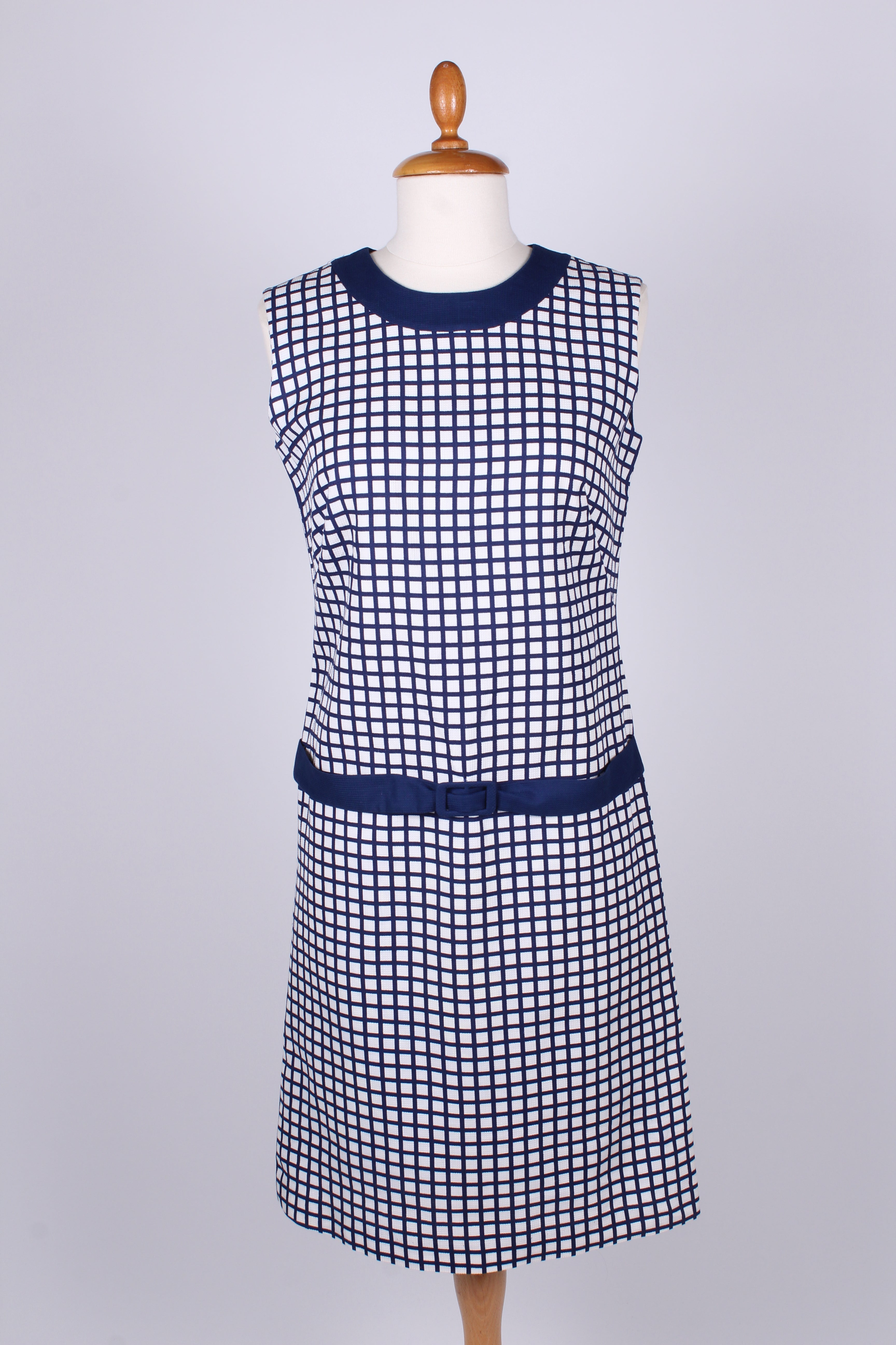 Ternet kjole blå / hvid. 1960. S