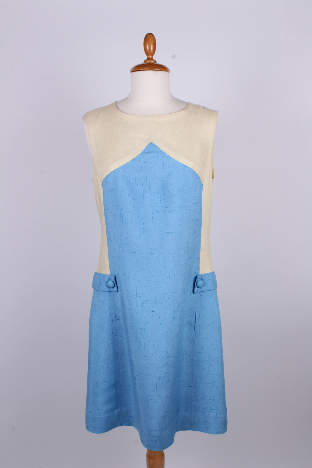 Sommerkjole blå / creme 1960. M