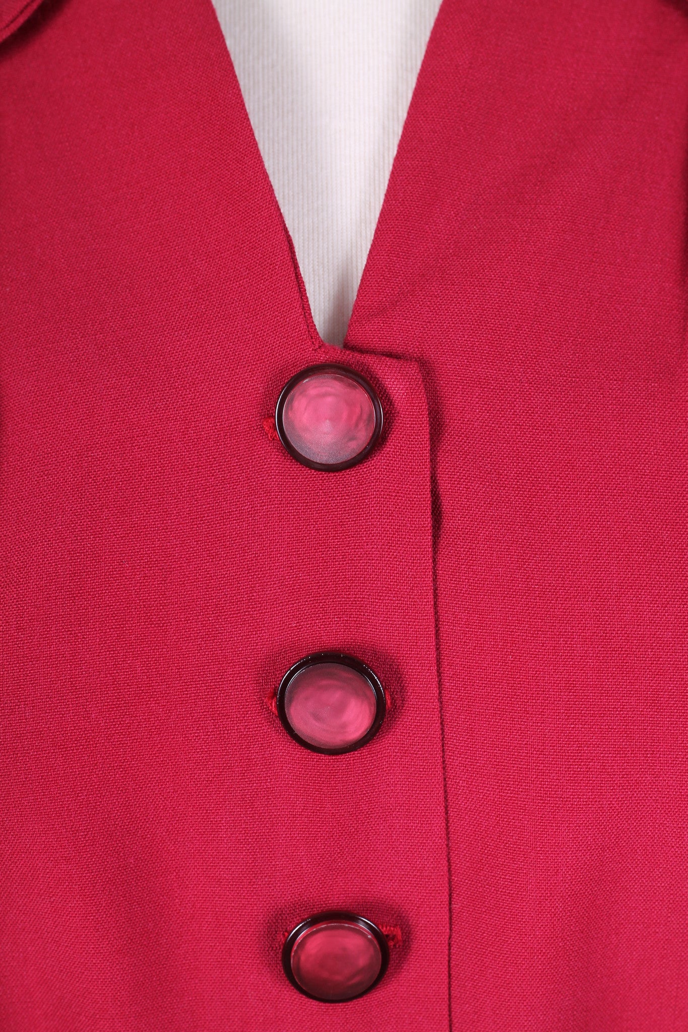 Solgt vintage tøj - Rød hverdagskjole 1940. M - Solgt - Vintage Divine - 6