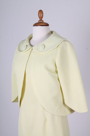 Vintage tøj - Lysegul cocktailkjole med jakke 1960. S-M - Vintage kjoler fra 1960'erne - Vintage Divine - 4