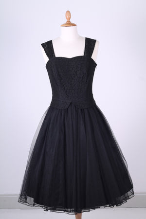 Vintage tøj - Selskabskjole i blonde og tyl 1950. M - Vintage kjoler fra 1950'erne - Vintage Divine - 3