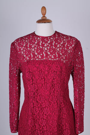 Vintage tøj - Rød blonde cocktailkjole 1960. M-L - Vintage kjoler fra 1960'erne - Vintage Divine - 4