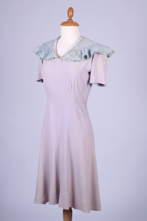 Skræddersyet kjole med jakke, USA, 1940. XS-S