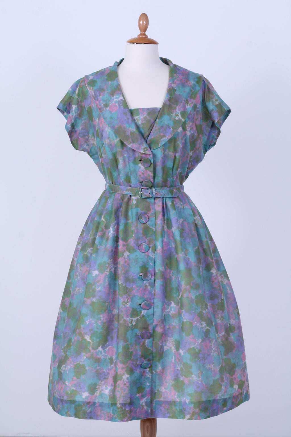 Solgt vintage tøj - Sommerkjole med print 1950. L - Solgt - Vintage Divine - 1