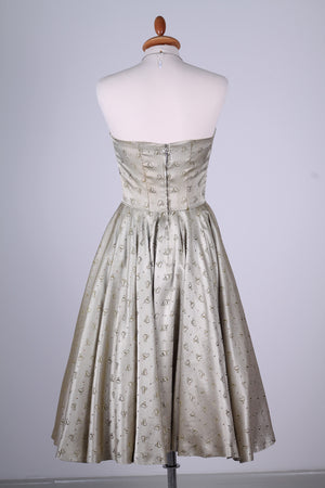Solgt vintage tøj - Brokade selskabskjole med bolero 1950. XS - Solgt - Vintage Divine - 4