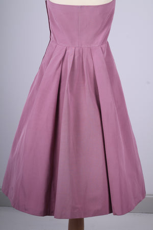 Solgt vintage tøj - Rosa selskabskjole med perlebroderi 1950. XS - Solgt - Vintage Divine - 7