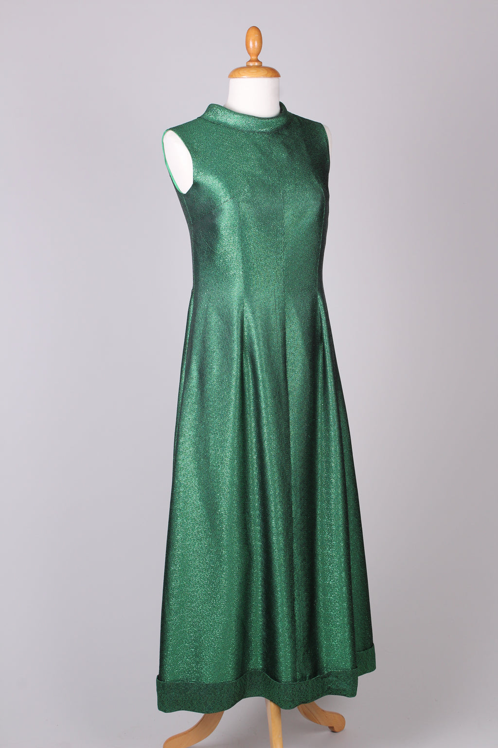 Metallic grøn aftenkjole. 1960. S