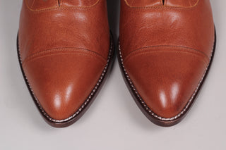 Edwardian 1910 /1920 style læder ankel herrestøvle  - Cognac brun - William