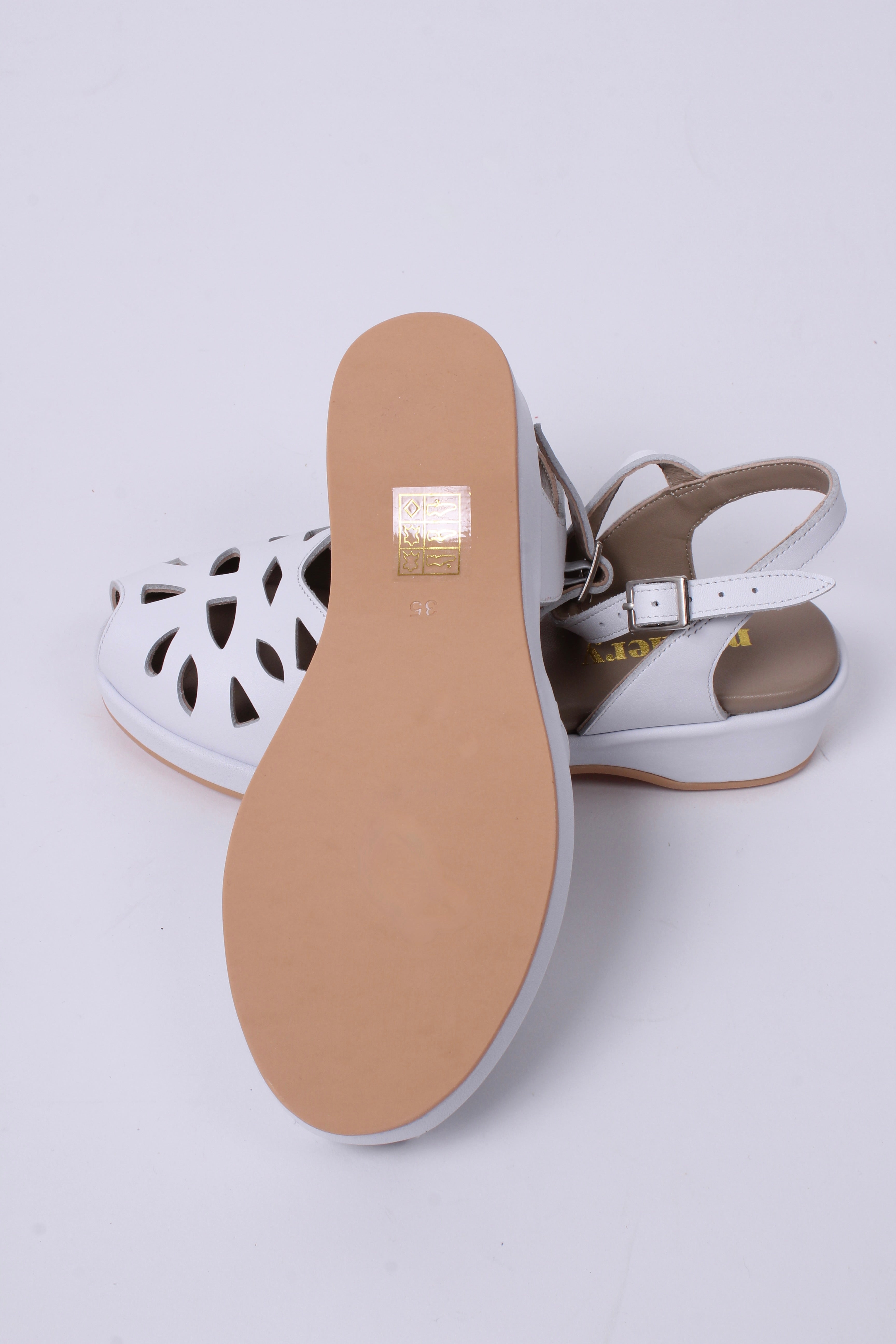 40'er / 50'er style sandal / wedge - Hvid - Sidse