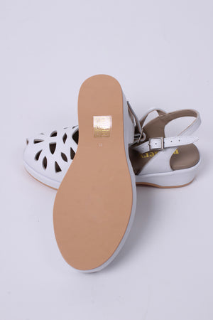 40'er / 50'er style sandal / wedge - Hvid - Sidse