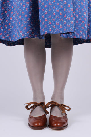1930'er sko med udskæringer og sløjfe - Cognac brun - Anna