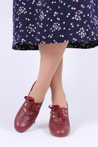 1930'er oxford pumps - Brun rød - Marie