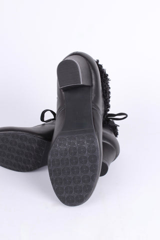 1940er / 1950er ankel snørestøvle med uldfoer - Sort - Karin