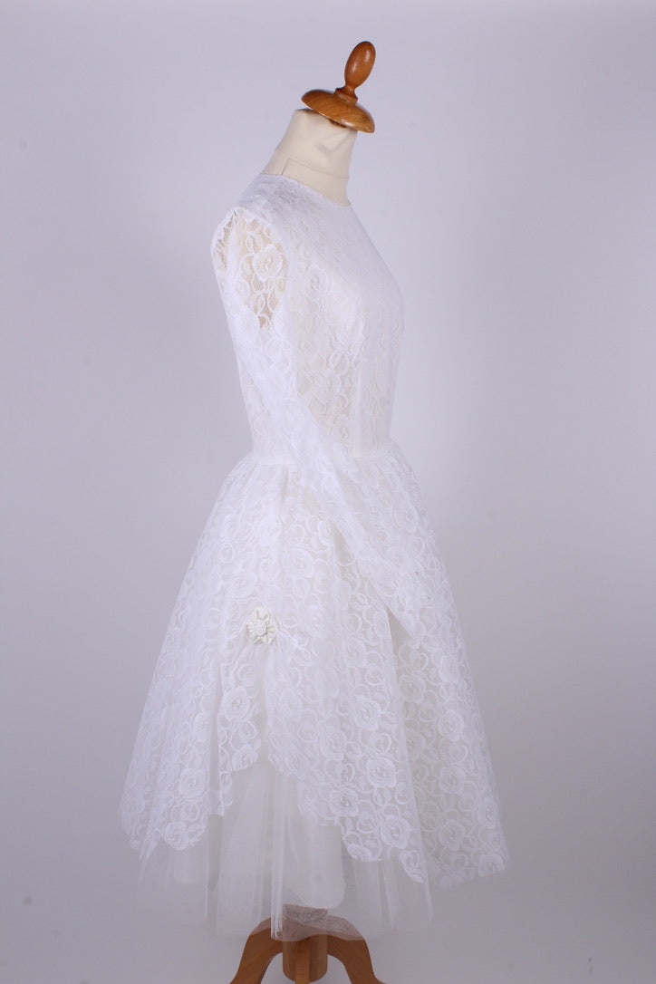 Brudekjole, hvid, Chiki, 1960. Xs