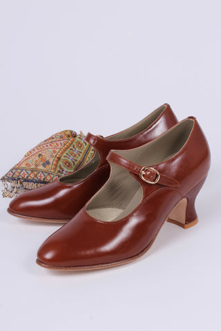 1920'er Mary Jane pumps - Cognac brun - Yvonne