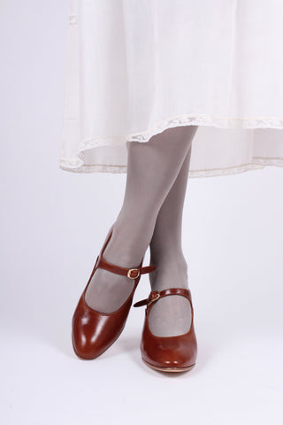 1920'er Mary Jane pumps - Cognac brun - Yvonne