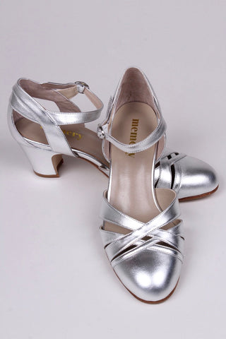 1930'er sandaler / festsko - Sølv - Marlene
