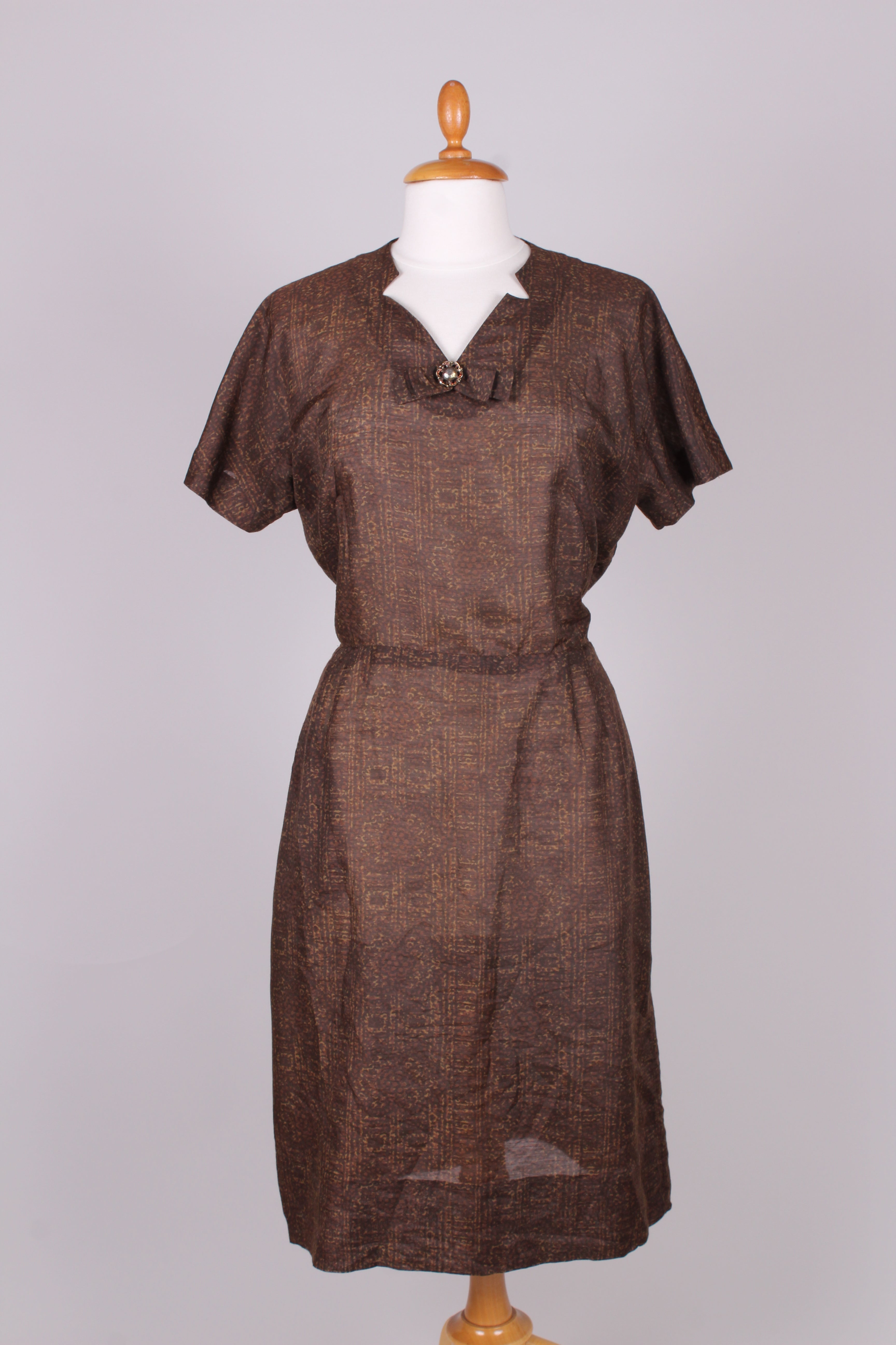 Brun kjole USA, 1960. M Vintage Divine