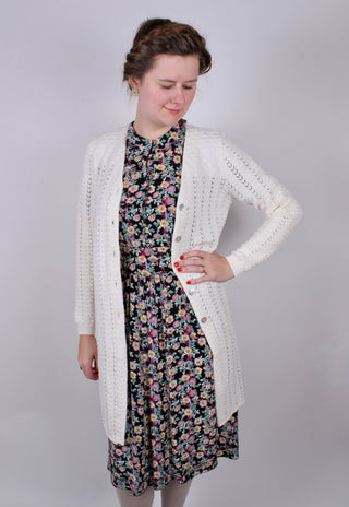 1930'er vintage style sommerfrakke  - Råhvid- Isabel