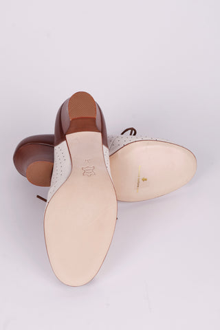 1940'er style pumps  - Brun /Off-White - Lucy