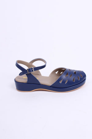 40'er / 50'er style sandal / wedge - Mørkeblå - Sidse