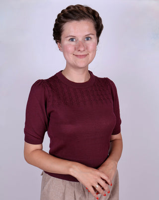 1940'er / 1950'er vintage style pullover - Blommefarvet- Sally