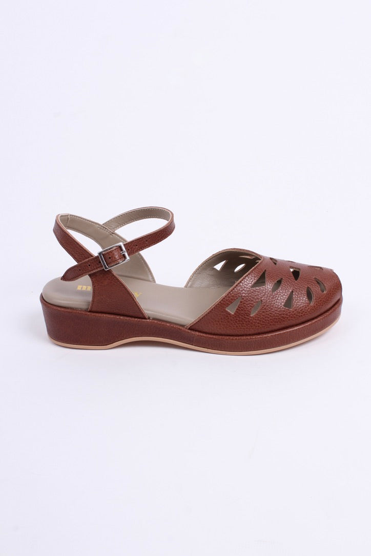 40'er / 50'er style sandal / wedge - Brun - Sidse