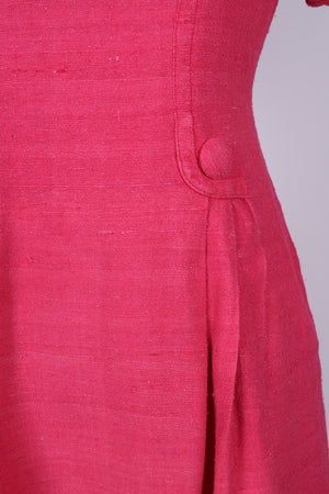 Pink kjole i råsilke. 1960. S
