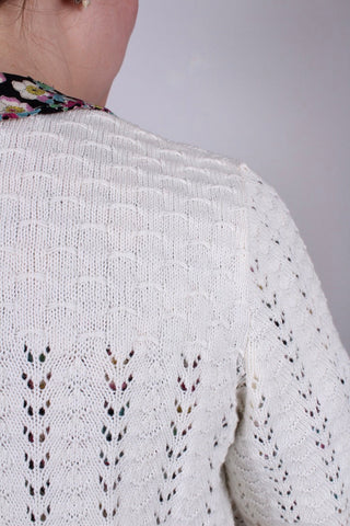 1930'er vintage style sommerfrakke  - Råhvid- Isabel