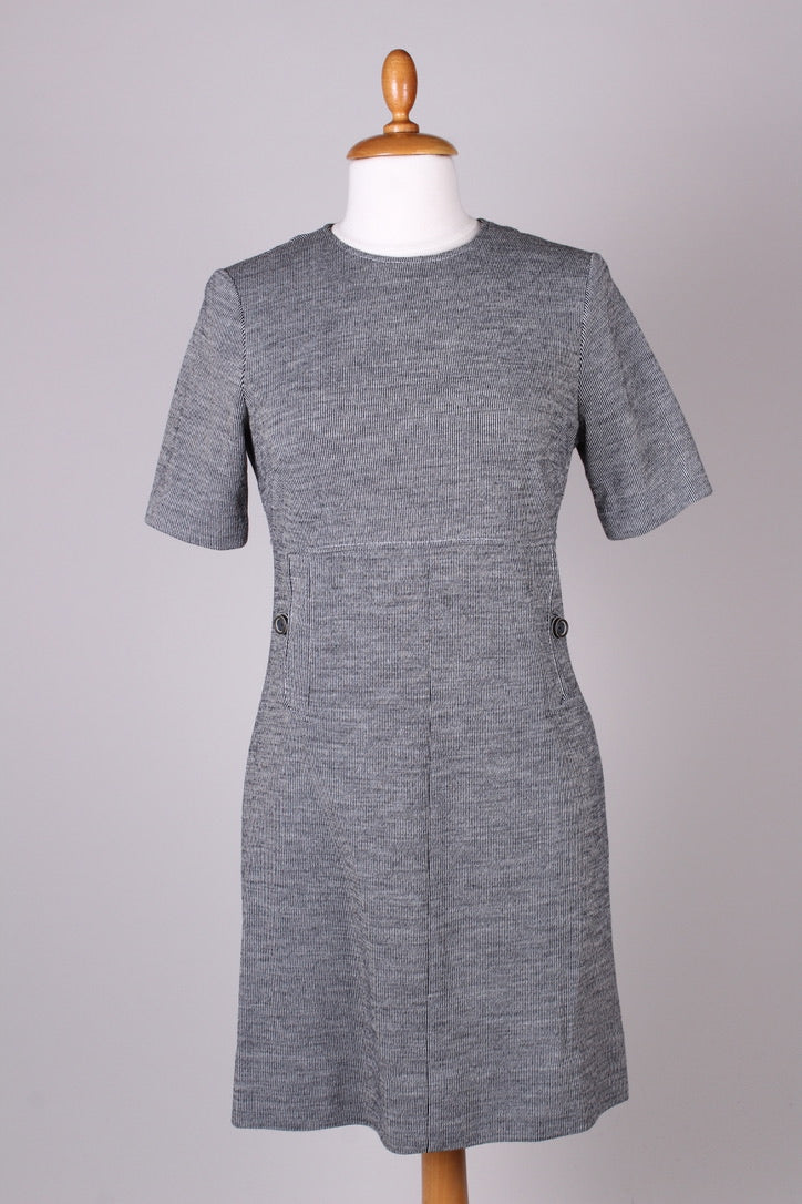 Stribet grå jersey Mod kjole. 1960. S-M