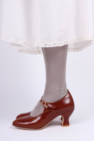 1920'er Mary Jane pumps - Cognac brun - Yvonne