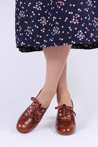 1930'er oxford pumps - Cognac brun - Marie