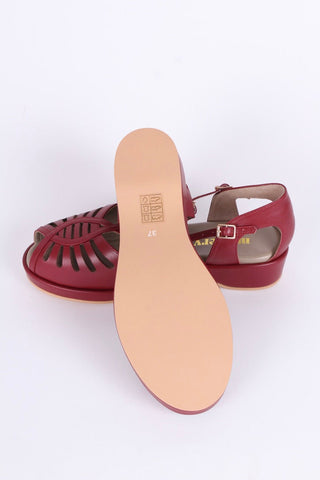 1940'er wedge sandaler - Rød - Katharine