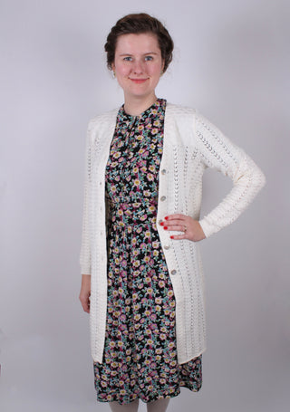 1930'er vintage style sommerfrakke  - Råhvid- Isabel