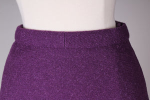 Lilla tweed Nederdel, uld, skræddersyet. 1960. Xs