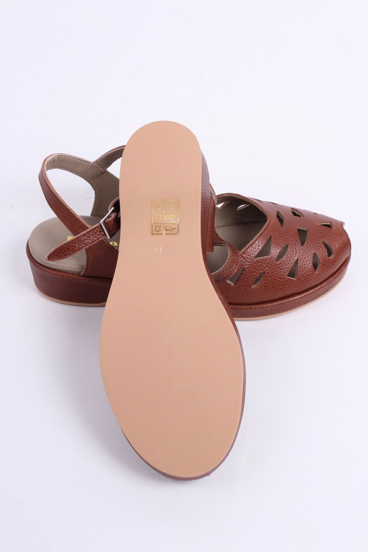 40'er / 50'er style sandal / wedge - Brun - Sidse
