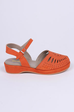 Bløde 1940'er / 1950'er inspirerede sandaler - Abrikos - Ella