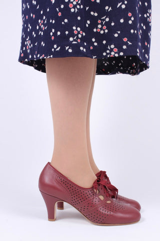 1930'er oxford pumps - Brun rød - Marie