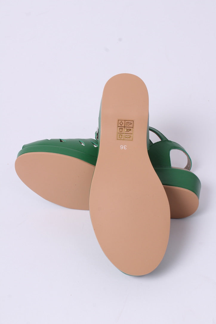40'er / 50'er style sandal / wedge - Grøn - Sidse