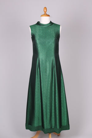 Metallic grøn aftenkjole. 1960. S