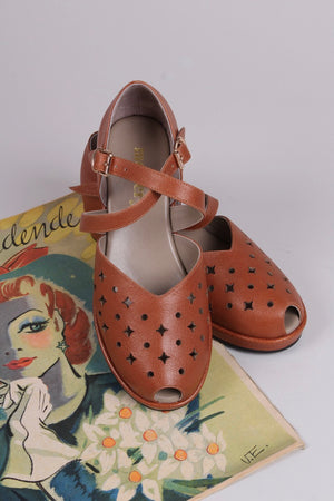 1940'er sandal / wedge - Brun - Norma