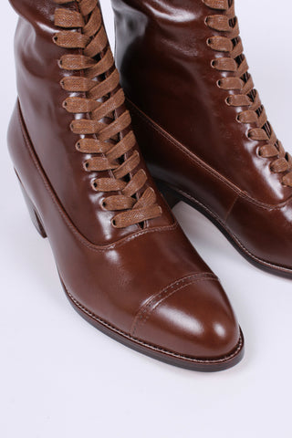 Edwardianske snørestøvler -  1910 - brun - Alice