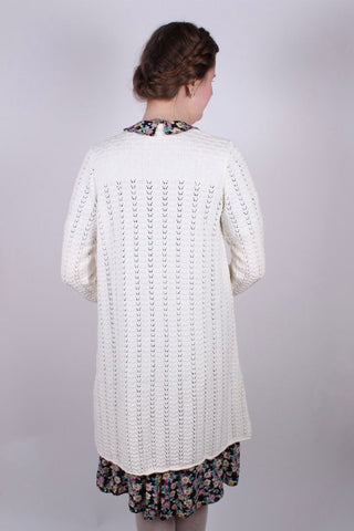 1930'er vintage style sommerfrakke  - Råhvid- Isabel