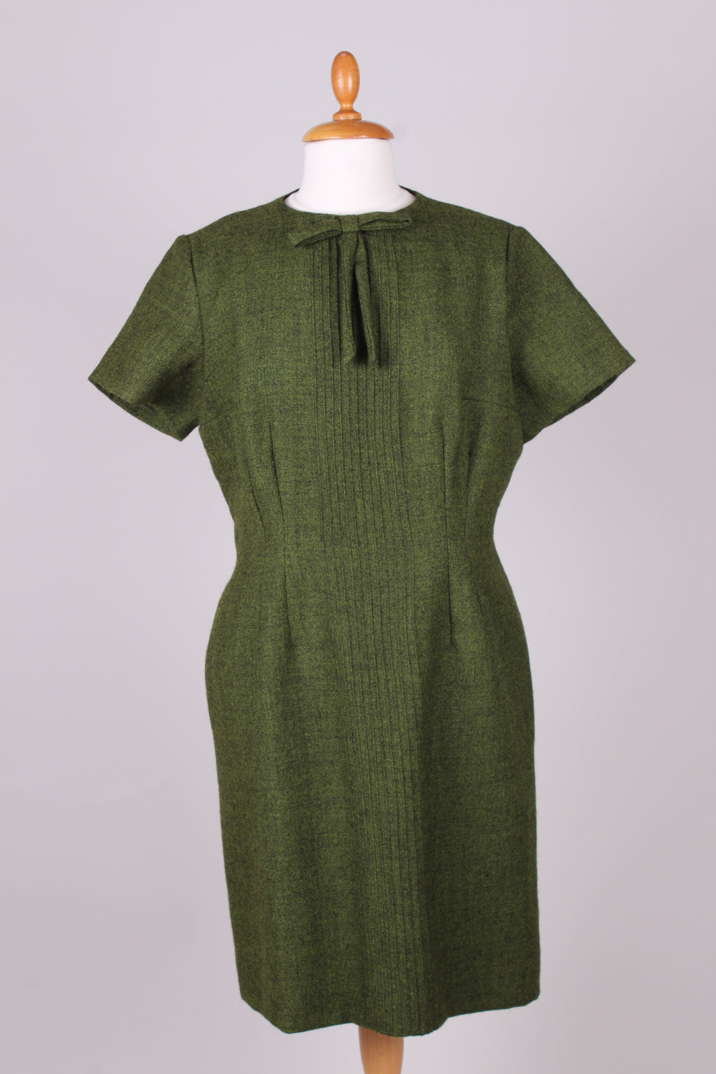 Tava, grøn kjole i uld. 1960. L