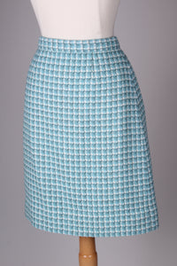 Kort nederdel, uldbouclé, skræddersyet. 1960. Xs