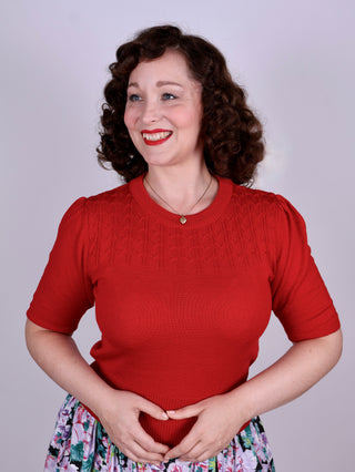 1940'er / 1950'er vintage style pullover - Rød - Sally