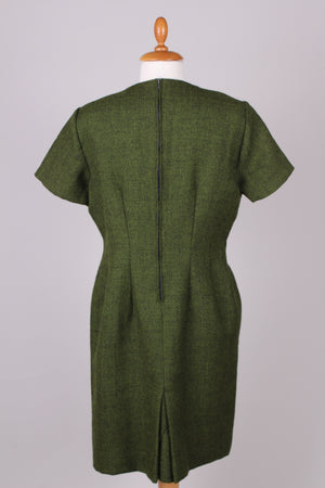 Tava, grøn kjole i uld. 1960. L