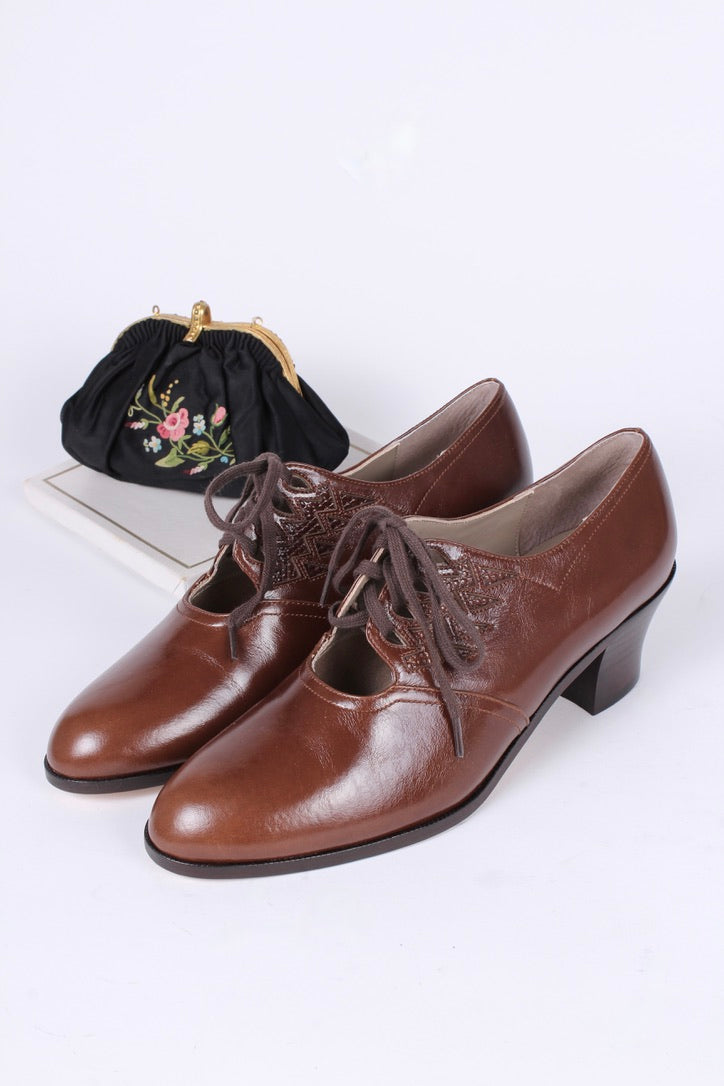 1930'er vintage inspirerede oxford sko - brun - Emma