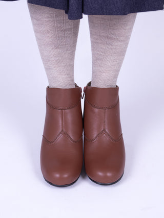1940er ankelstøvle med lynlås - Brun - Marion